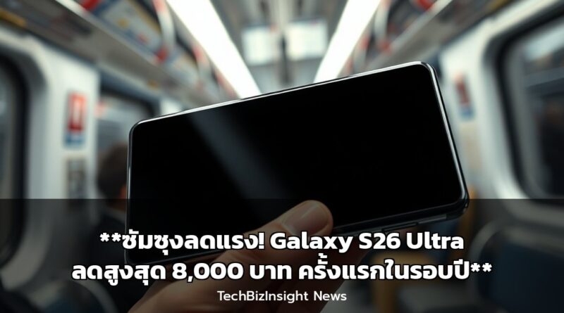 **ซัมซุงลดแรง! Galaxy S26 Ultra ลดสูงสุด 8,000 บาท ครั้งแรกในรอบปี**